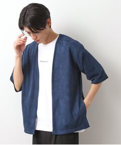 THE SHOP TK / ザ ショップ ティーケー カーディガン・ボレロ | フェイクスウェードアンサンブルカーディガン【五分袖カーディガン＋半袖Tシャツセットアイテム】