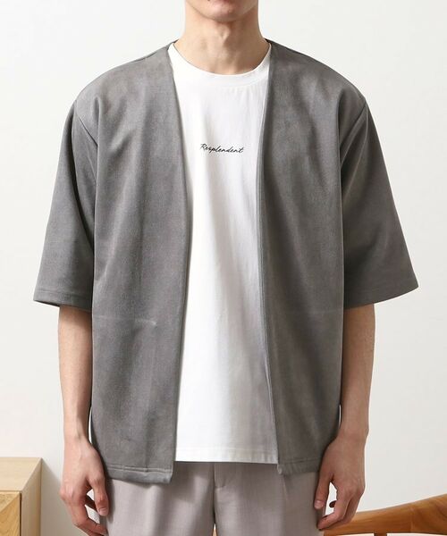 THE SHOP TK / ザ ショップ ティーケー カーディガン・ボレロ | フェイクスウェードアンサンブルカーディガン【五分袖カーディガン＋半袖Tシャツセットアイテム】 | 詳細17