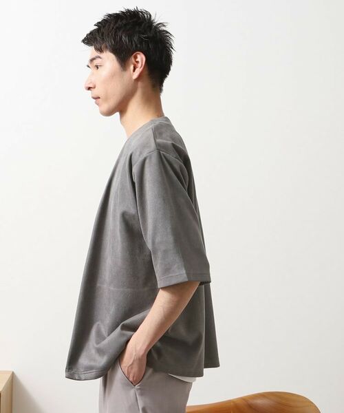 THE SHOP TK / ザ ショップ ティーケー カーディガン・ボレロ | フェイクスウェードアンサンブルカーディガン【五分袖カーディガン＋半袖Tシャツセットアイテム】 | 詳細4