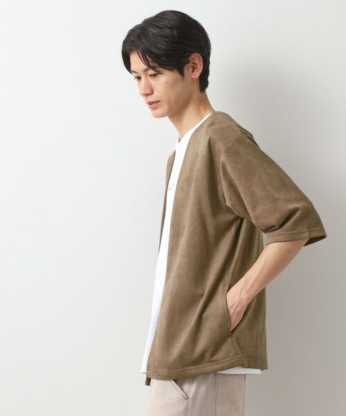 THE SHOP TK / ザ ショップ ティーケー カーディガン・ボレロ | フェイクスウェードアンサンブルカーディガン【五分袖カーディガン＋半袖Tシャツセットアイテム】 | 詳細9