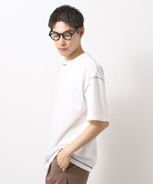 THE SHOP TK / ザ ショップ ティーケー Tシャツ | ブランケットステッチ半袖Tシャツ | 詳細1