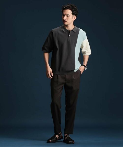 THE SHOP TK / ザ ショップ ティーケー ポロシャツ | パネルニットポロシャツ | 詳細3