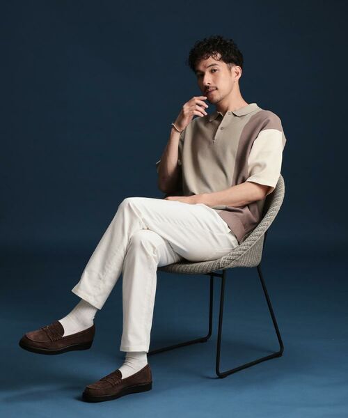 THE SHOP TK / ザ ショップ ティーケー ポロシャツ | パネルニットポロシャツ | 詳細4