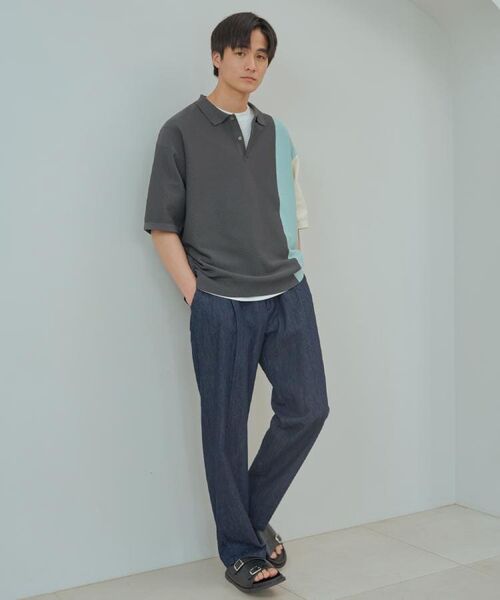 THE SHOP TK / ザ ショップ ティーケー ポロシャツ | パネルニットポロシャツ | 詳細7