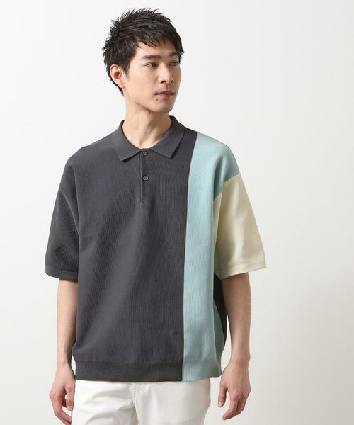 THE SHOP TK / ザ ショップ ティーケー ポロシャツ | パネルニットポロシャツ | 詳細8