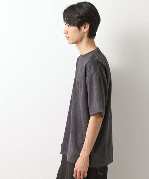 THE SHOP TK / ザ ショップ ティーケー カットソー | スウェードプリント半袖Tシャツ 【オーバーサイズ/洗濯機OK】 | 詳細1