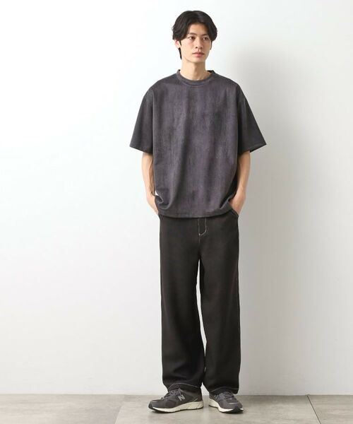 THE SHOP TK / ザ ショップ ティーケー カットソー | スウェードプリント半袖Tシャツ 【オーバーサイズ/洗濯機OK】 | 詳細3