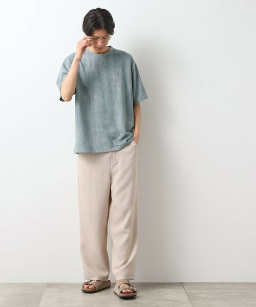 THE SHOP TK / ザ ショップ ティーケー カットソー | スウェードプリント半袖Tシャツ 【オーバーサイズ/洗濯機OK】 | 詳細7