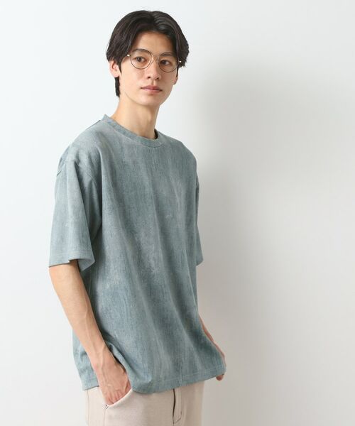 THE SHOP TK / ザ ショップ ティーケー カットソー | スウェードプリント半袖Tシャツ 【オーバーサイズ/洗濯機OK】(ミントグリーン(021))