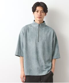 THE SHOP TK / ザ ショップ ティーケー カットソー | スウェードプリントハーフジッププルオーバー　【オーバーサイズ/洗濯機OK】