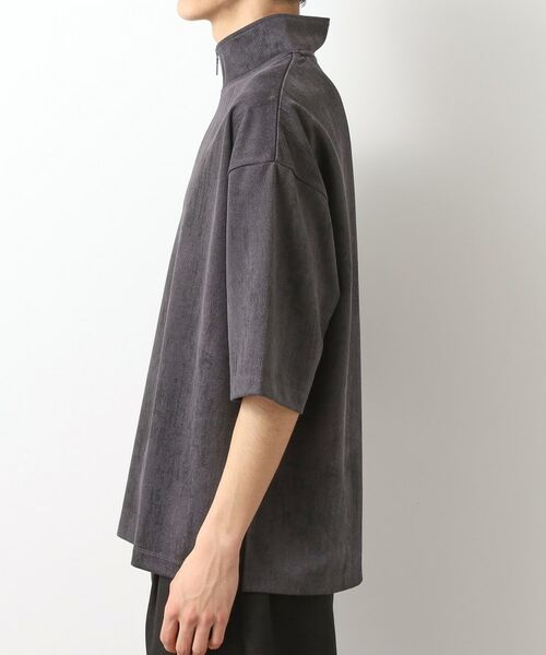 THE SHOP TK / ザ ショップ ティーケー カットソー | スウェードプリントハーフジッププルオーバー　【オーバーサイズ/洗濯機OK】 | 詳細10