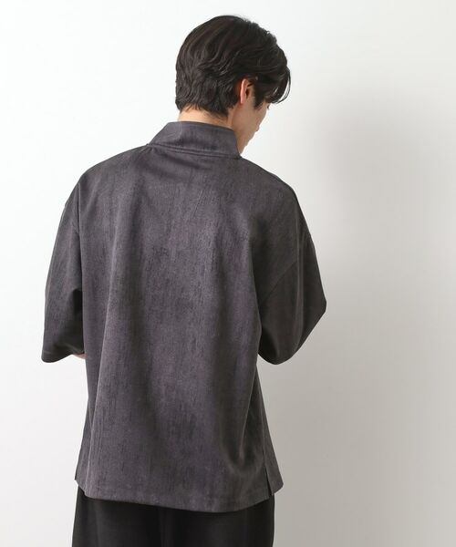 THE SHOP TK / ザ ショップ ティーケー カットソー | スウェードプリントハーフジッププルオーバー　【オーバーサイズ/洗濯機OK】 | 詳細2