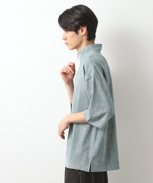 THE SHOP TK / ザ ショップ ティーケー カットソー | スウェードプリントハーフジッププルオーバー　【オーバーサイズ/洗濯機OK】 | 詳細5