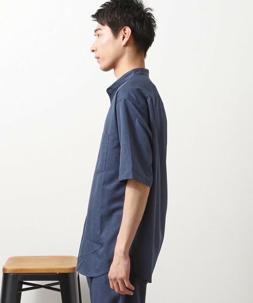 THE SHOP TK / ザ ショップ ティーケー シャツ・ブラウス | クールファイバーバンドカラー半袖シャツ　接触冷感／吸水速乾／UVケア／軽量／セットアップ可 | 詳細8