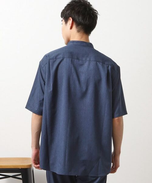 THE SHOP TK / ザ ショップ ティーケー シャツ・ブラウス | クールファイバーバンドカラー半袖シャツ　接触冷感／吸水速乾／UVケア／軽量／セットアップ可 | 詳細9