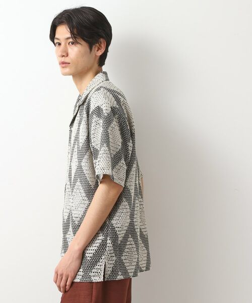 THE SHOP TK / ザ ショップ ティーケー シャツ・ブラウス | ダイヤ柄プリント半袖シャツ【洗濯機OK/オーバーサイズ】 | 詳細5