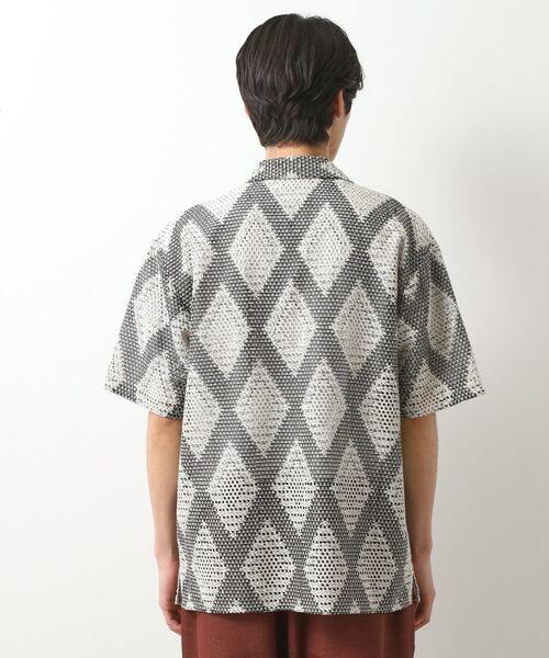 THE SHOP TK / ザ ショップ ティーケー シャツ・ブラウス | ダイヤ柄プリント半袖シャツ【洗濯機OK/オーバーサイズ】 | 詳細6