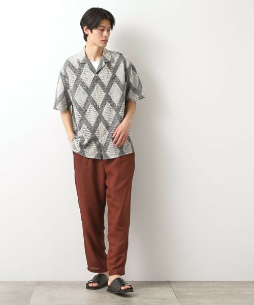 THE SHOP TK / ザ ショップ ティーケー シャツ・ブラウス | ダイヤ柄プリント半袖シャツ【洗濯機OK/オーバーサイズ】 | 詳細7