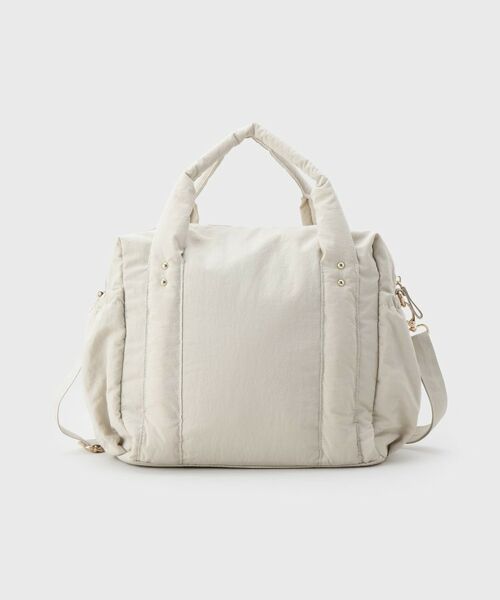 THE SHOP TK / ザ ショップ ティーケー ハンドバッグ | 【10ポケット/2WAY】ワッシャーナイロンバッグ(グレージュ(050))