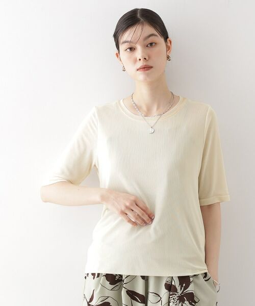THE SHOP TK / ザ ショップ ティーケー カットソー | シアーチュールプルオーバー【洗濯機OK】 | 詳細1