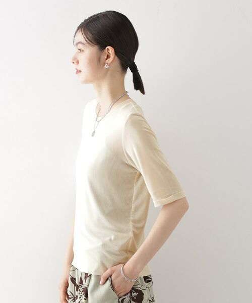 THE SHOP TK / ザ ショップ ティーケー カットソー | シアーチュールプルオーバー【洗濯機OK】 | 詳細2