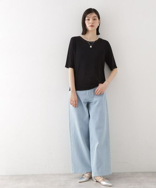 THE SHOP TK / ザ ショップ ティーケー カットソー | シアーチュールプルオーバー【洗濯機OK】 | 詳細7