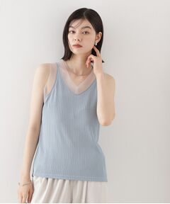 THE SHOP TK / ザ ショップ ティーケー キャミソール・チューブトップ | ランダムリブシアータンク【洗える】