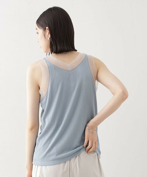 THE SHOP TK / ザ ショップ ティーケー キャミソール・チューブトップ | ランダムリブシアータンク【洗える】 | 詳細11