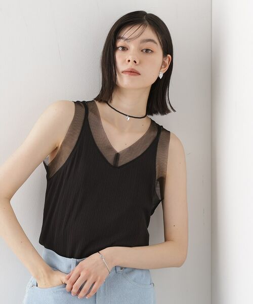 THE SHOP TK / ザ ショップ ティーケー キャミソール・チューブトップ | ランダムリブシアータンク【洗える】 | 詳細6