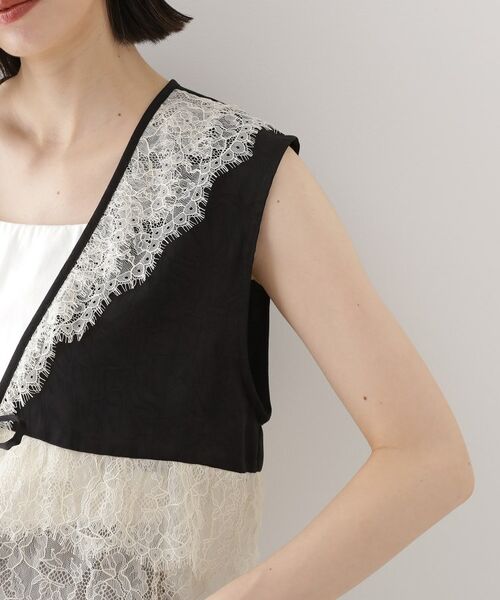 THE SHOP TK / ザ ショップ ティーケー ベスト | レースフリルサテンベスト【洗える】 | 詳細13