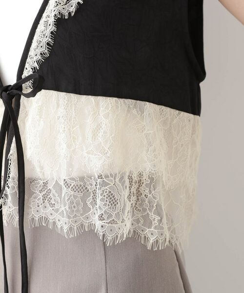 THE SHOP TK / ザ ショップ ティーケー ベスト | レースフリルサテンベスト【洗える】 | 詳細14