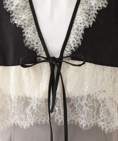 THE SHOP TK / ザ ショップ ティーケー ベスト | レースフリルサテンベスト【洗える】 | 詳細15