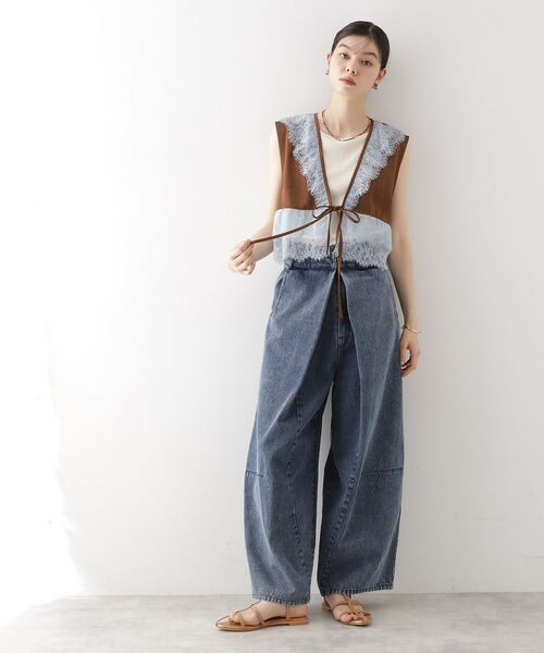 THE SHOP TK / ザ ショップ ティーケー ベスト | レースフリルサテンベスト【洗える】 | 詳細7