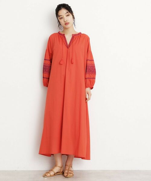 THE SHOP TK / ザ ショップ ティーケー ロング・マキシ丈ワンピース | 刺繍ワンピース【洗濯機OK】 | 詳細5