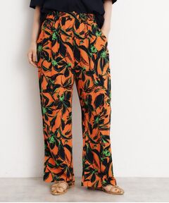 THE SHOP TK / ザ ショップ ティーケー パンツ | レーヨンリネン総柄ワイドパンツ【洗える】