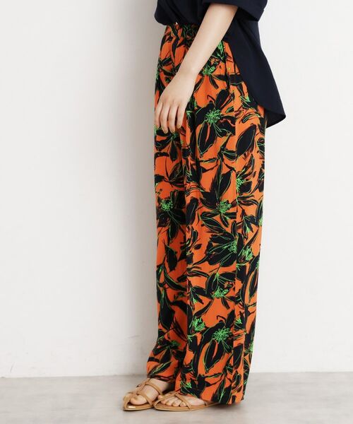 THE SHOP TK / ザ ショップ ティーケー パンツ | レーヨンリネン総柄ワイドパンツ【洗える】 | 詳細1