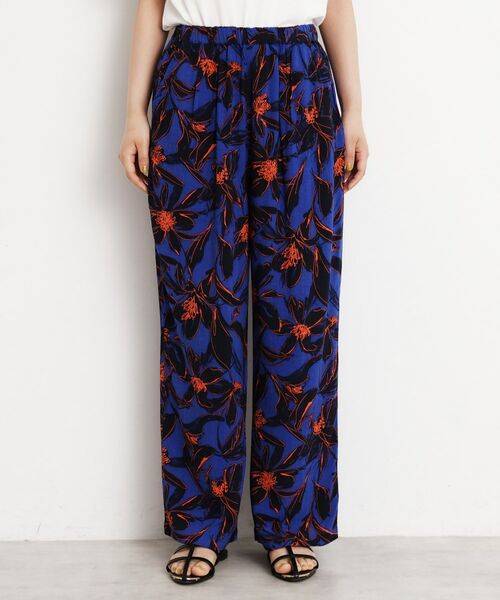 THE SHOP TK / ザ ショップ ティーケー パンツ | レーヨンリネン総柄ワイドパンツ【洗える】 | 詳細9