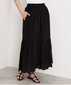 THE SHOP TK / ザ ショップ ティーケー ロング・マキシ丈スカート | スカラップ刺繍スカート【洗濯機OK】