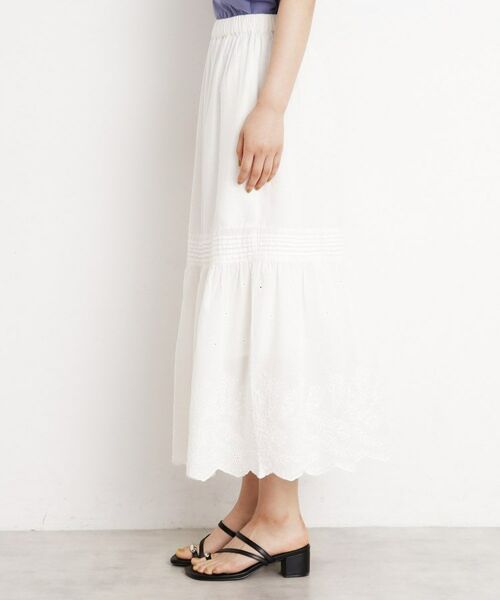 THE SHOP TK / ザ ショップ ティーケー ロング・マキシ丈スカート | スカラップ刺繍スカート【洗濯機OK】 | 詳細10