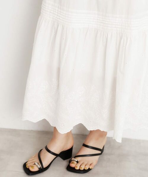 THE SHOP TK / ザ ショップ ティーケー ロング・マキシ丈スカート | スカラップ刺繍スカート【洗濯機OK】 | 詳細15