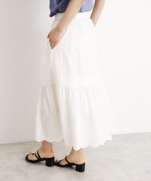 THE SHOP TK / ザ ショップ ティーケー ロング・マキシ丈スカート | スカラップ刺繍スカート【洗濯機OK】 | 詳細2