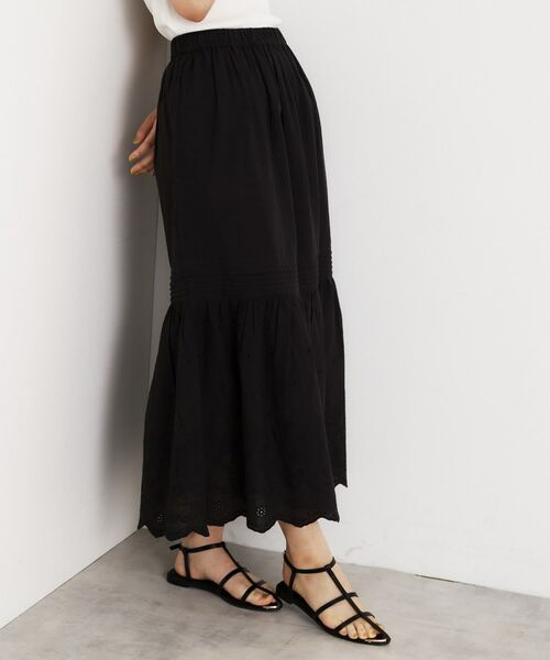 THE SHOP TK / ザ ショップ ティーケー ロング・マキシ丈スカート | スカラップ刺繍スカート【洗濯機OK】 | 詳細5