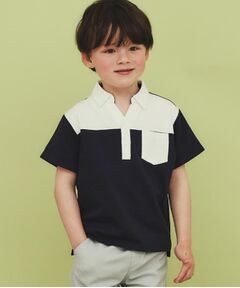 THE SHOP TK / ザ ショップ ティーケー ポロシャツ | 【110－150】切り替えポロシャツ/洗濯機OK