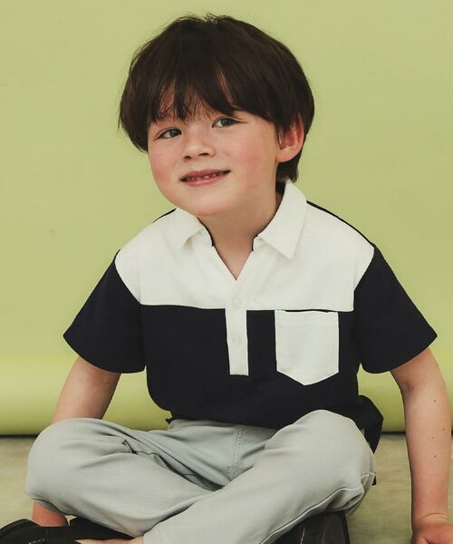 THE SHOP TK / ザ ショップ ティーケー ポロシャツ | 【110-150】切り替えポロシャツ/洗濯機OK | 詳細1