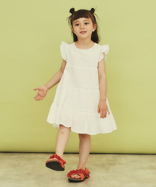 THE SHOP TK / ザ ショップ ティーケー ミニ丈・ひざ丈ワンピース | 【120-150】ティアードワンピース/洗える | 詳細1