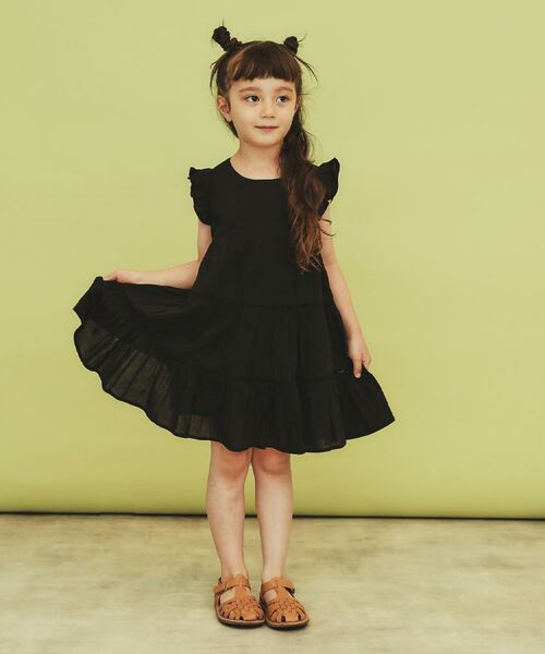 THE SHOP TK / ザ ショップ ティーケー ミニ丈・ひざ丈ワンピース | 【120-150】ティアードワンピース/洗える | 詳細8