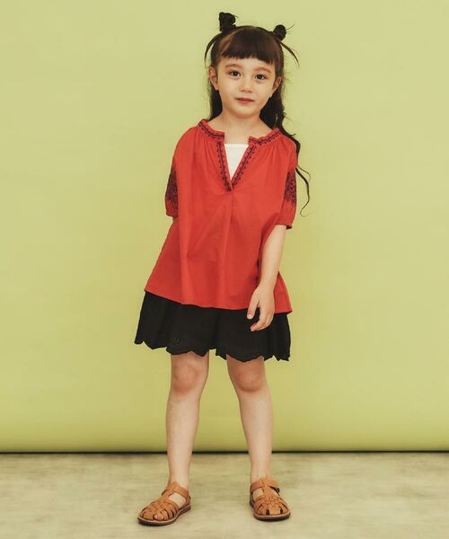 THE SHOP TK / ザ ショップ ティーケー チュニック | 【120-150】刺繍チュニックブラウス | 詳細1