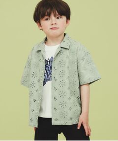 THE SHOP TK / ザ ショップ ティーケー シャツ・ブラウス | 【120-150】刺繍オープンカラーシャツSS