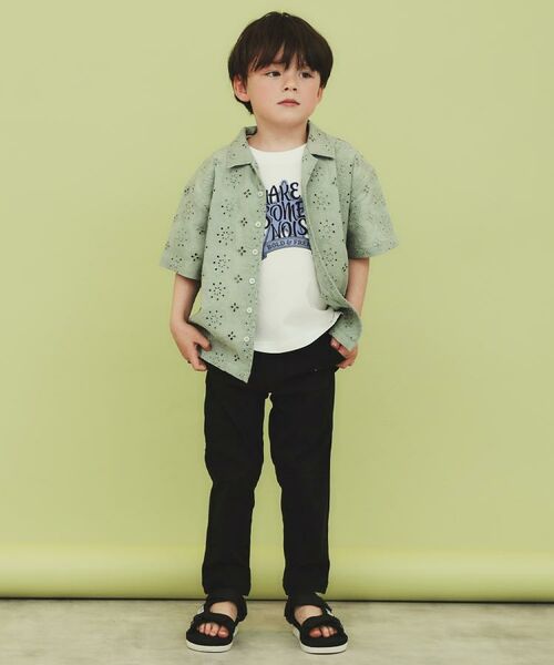 THE SHOP TK / ザ ショップ ティーケー シャツ・ブラウス | 【120-150】刺繍オープンカラーシャツSS | 詳細2