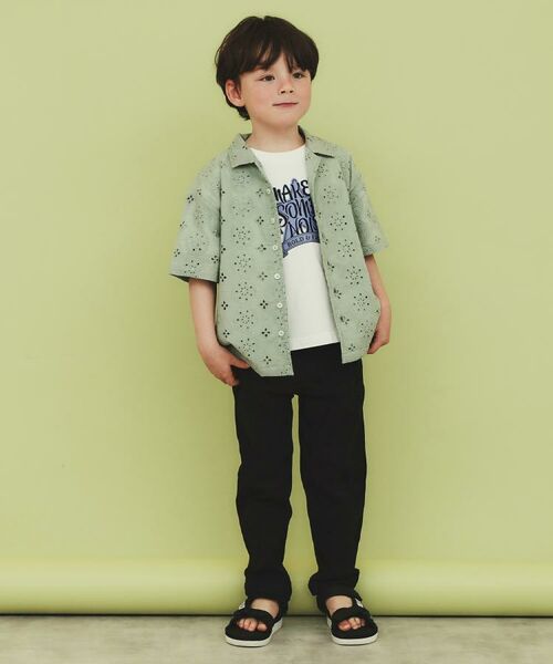 THE SHOP TK / ザ ショップ ティーケー シャツ・ブラウス | 【120-150】刺繍オープンカラーシャツSS | 詳細3